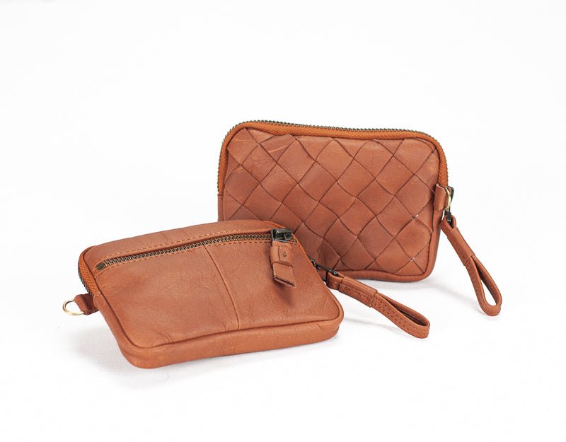 Antheia mini wallet - Sienna brown leather - milloobags