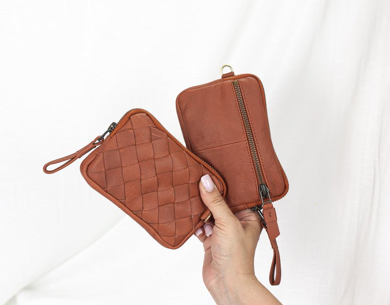 Antheia mini wallet - Sienna brown leather - milloobags