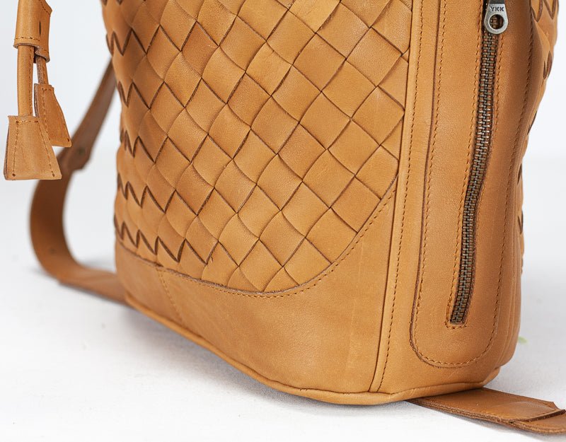 Danae bag - Tabac brown handwoven leather - milloobags