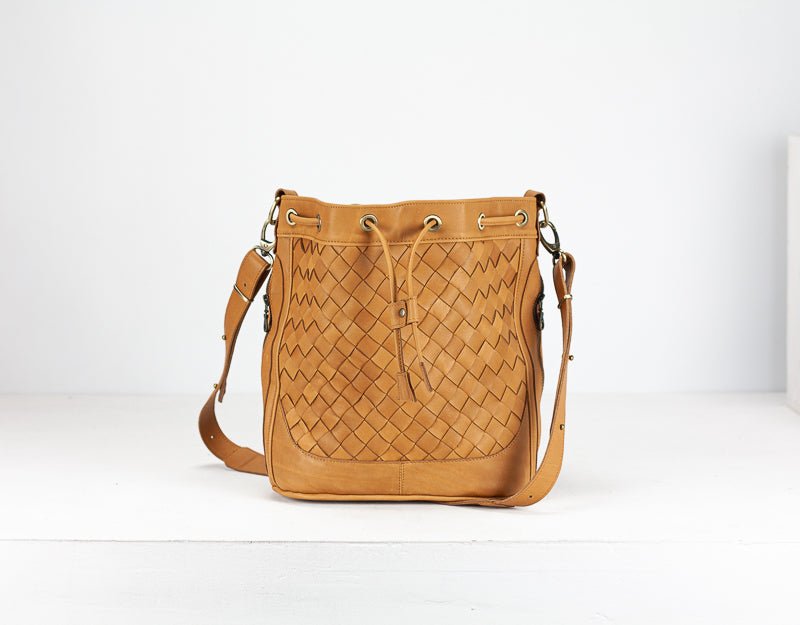 Danae bag - Tabac brown handwoven leather - milloobags