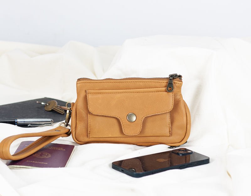 Thalia wallet - Tabac brown leather - milloobags