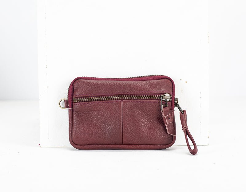 Antheia mini wallet - Burgundy leather - milloobags