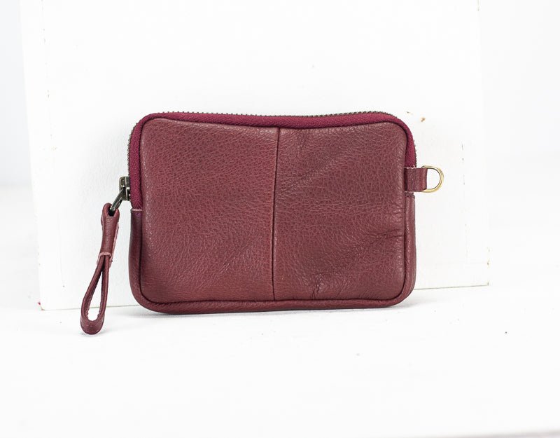 Antheia mini wallet - Burgundy leather - milloobags