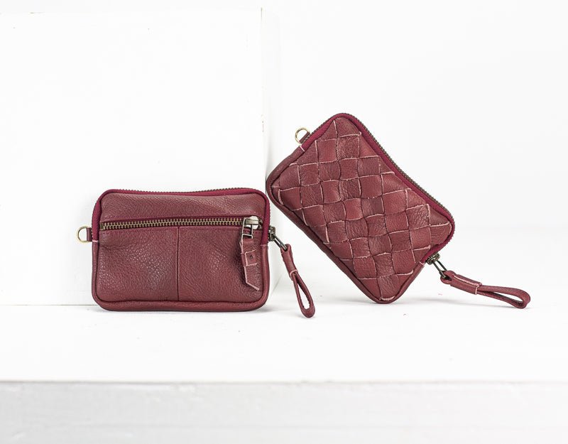 Antheia mini wallet - Burgundy leather - milloobags