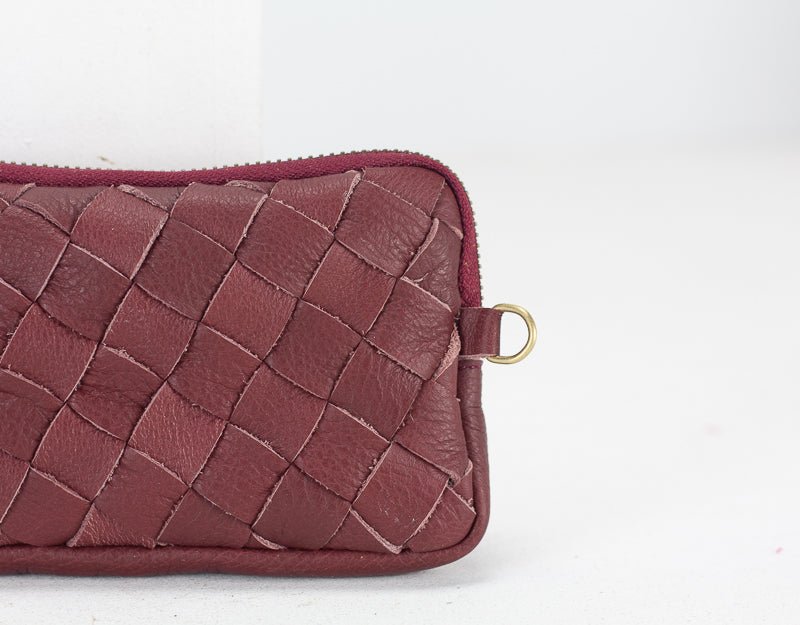 Antheia mini wallet - Burgundy leather - milloobags