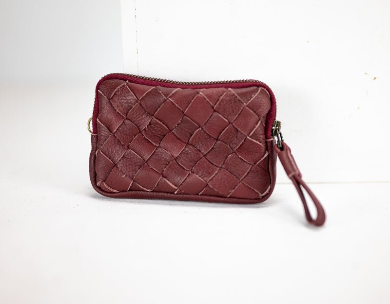 Antheia mini wallet - Burgundy leather - milloobags