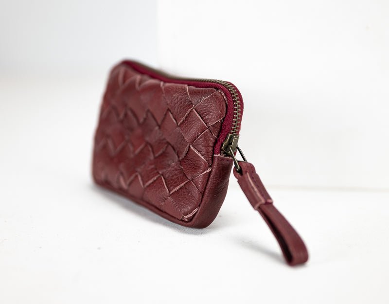 Antheia mini wallet - Burgundy leather - milloobags