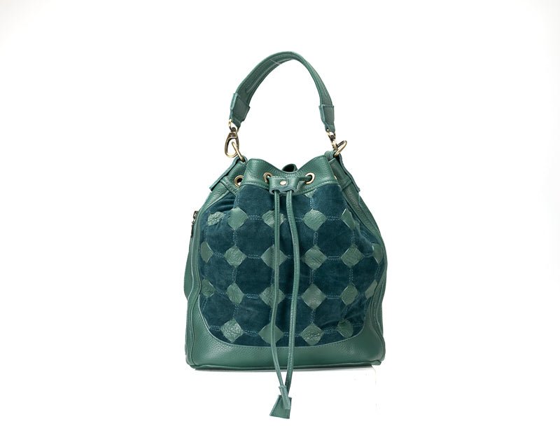 Danae bag - Petrol green handwoven leather - milloobags