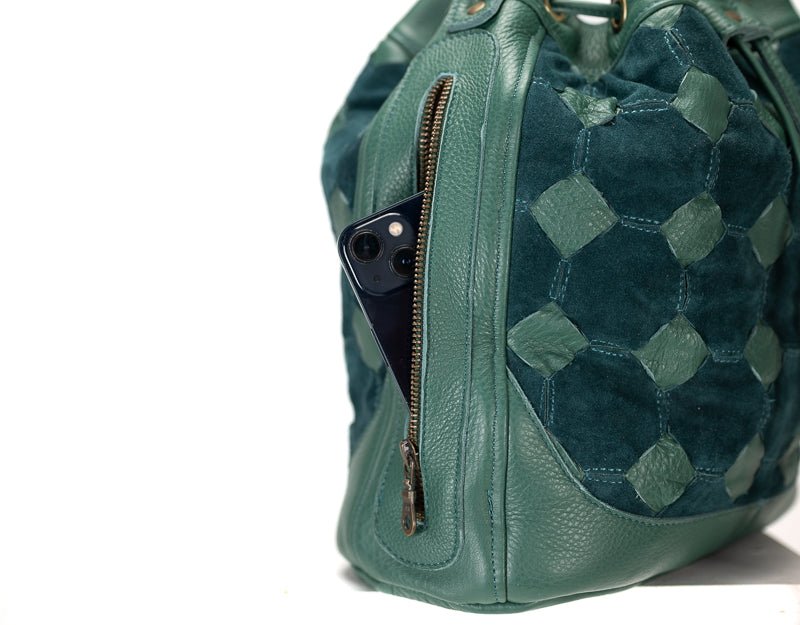 Danae bag - Petrol green handwoven leather - milloobags