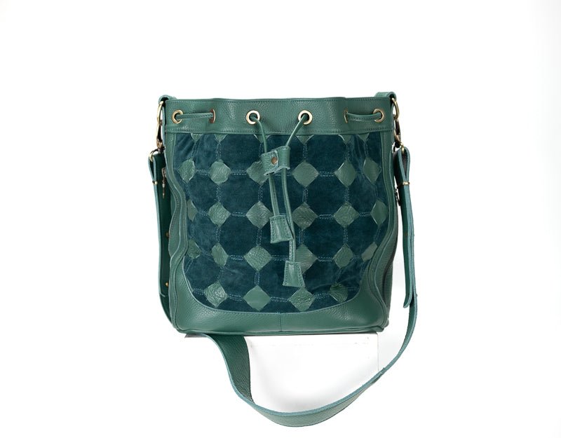 Danae bag - Petrol green handwoven leather - milloobags