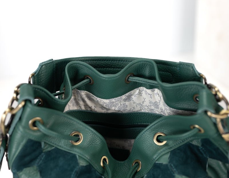 Danae bag - Petrol green handwoven leather - milloobags