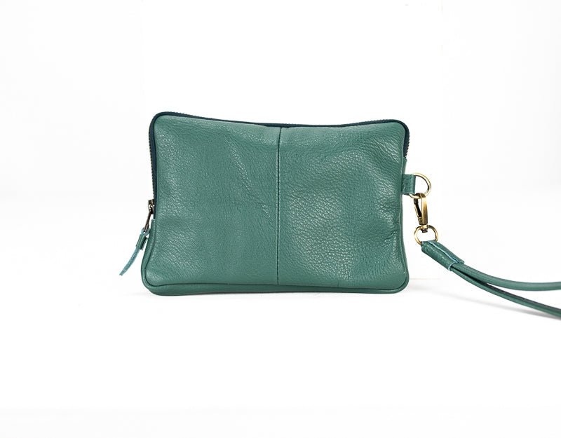 Antheia clutch wallet - Petrol green leather - milloobags