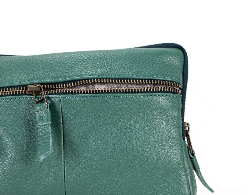 Antheia clutch wallet - Petrol green leather - milloobags