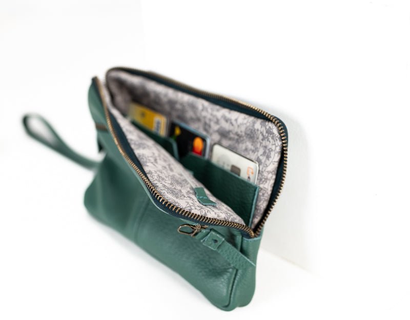 Antheia clutch wallet - Petrol green leather - milloobags