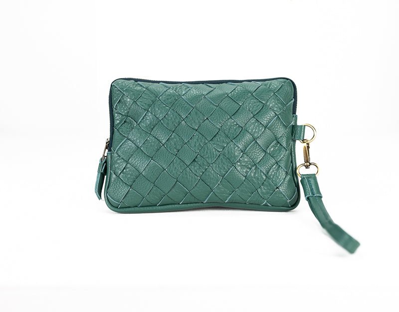 Antheia clutch wallet - Petrol green leather - milloobags