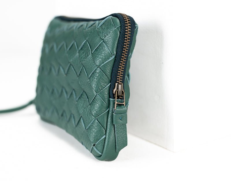 Antheia clutch wallet - Petrol green leather - milloobags