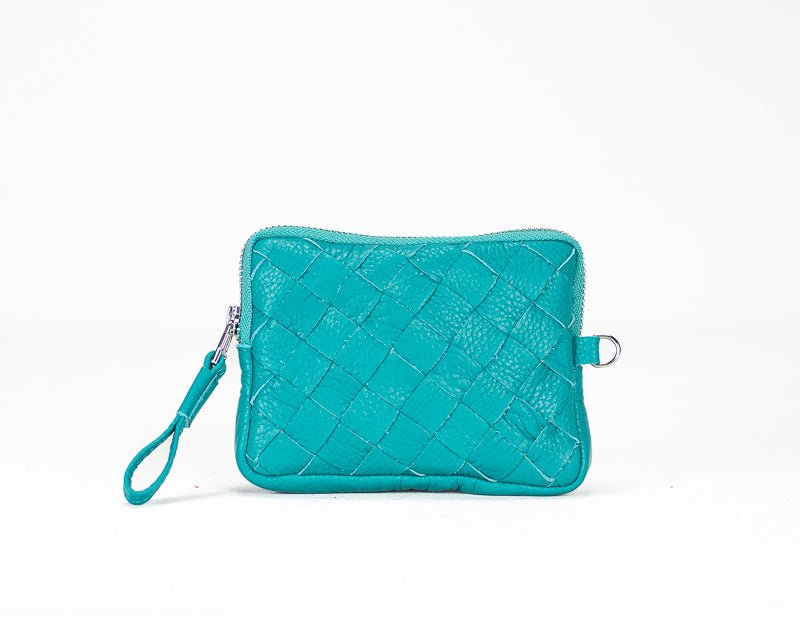 Antheia mini wallet - Turquoise leather - milloobags