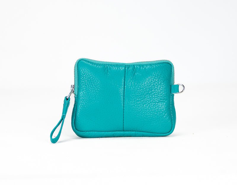 Antheia mini wallet - Turquoise leather - milloobags