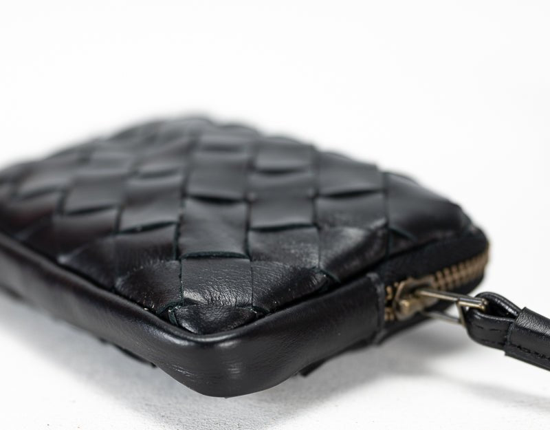 Antheia mini wallet - Black leather - milloobags