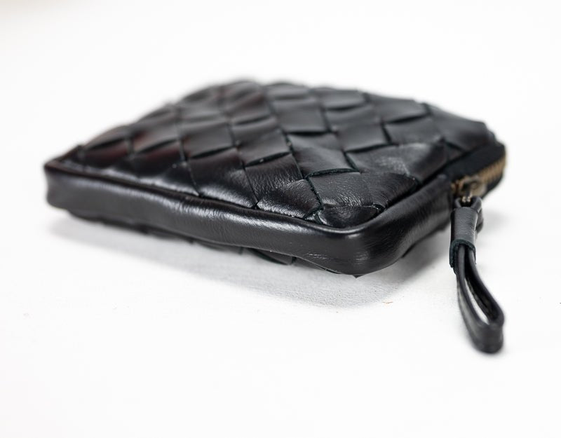 Antheia mini wallet - Black leather - milloobags