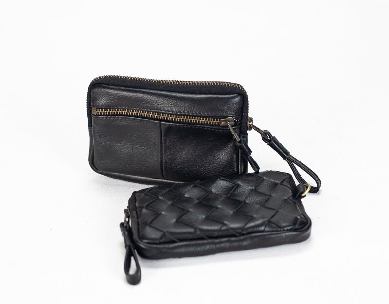 Antheia mini wallet - Black leather - milloobags