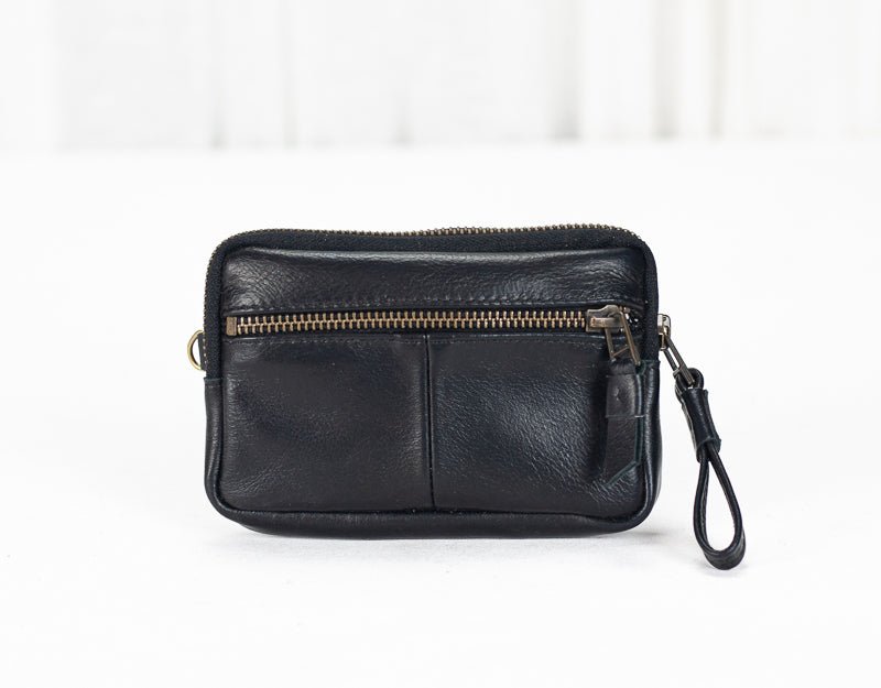 Antheia mini wallet - Black leather - milloobags