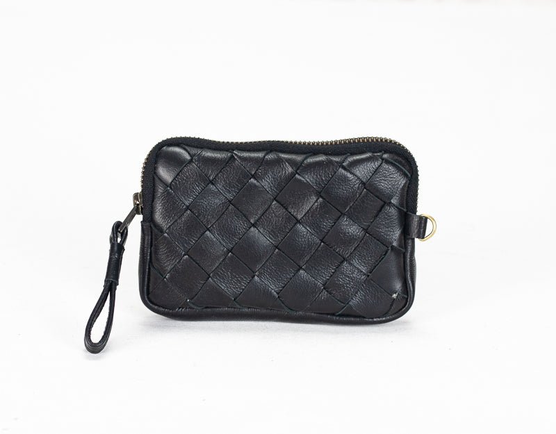 Antheia mini wallet - Black leather - milloobags