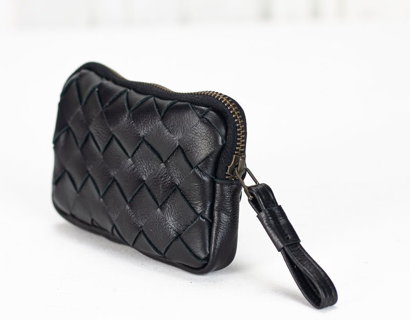 Antheia mini wallet - Black leather - milloobags