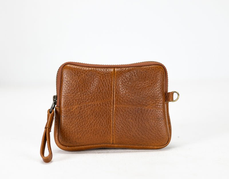 Antheia mini wallet - Brown pebbled leather - milloobags