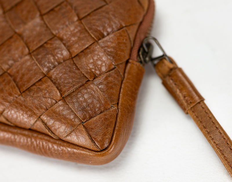 Antheia mini wallet - Brown pebbled leather - milloobags