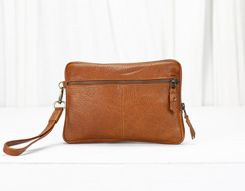 Antheia wallet - Brown pebbled leather - milloobags