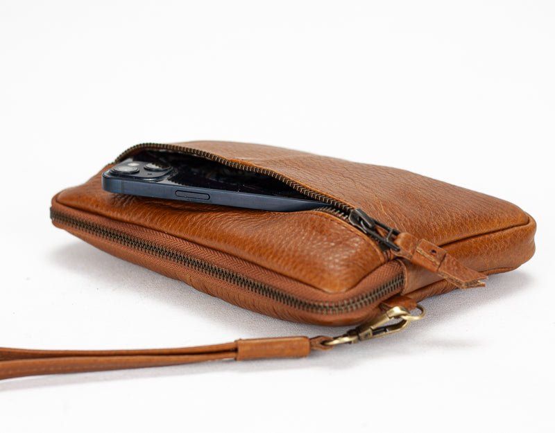 Antheia wallet - Brown pebbled leather - milloobags