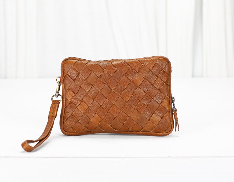 Antheia wallet - Brown pebbled leather - milloobags