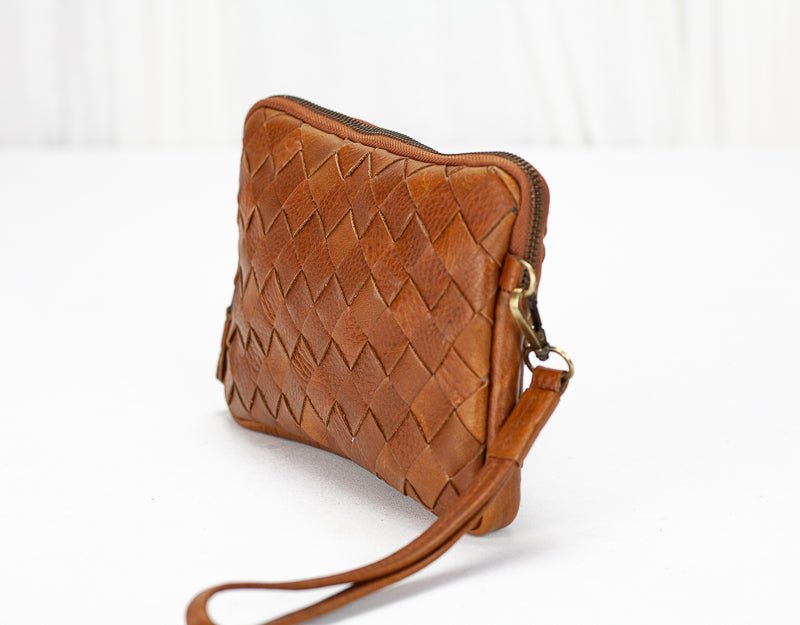 Antheia wallet - Brown pebbled leather - milloobags