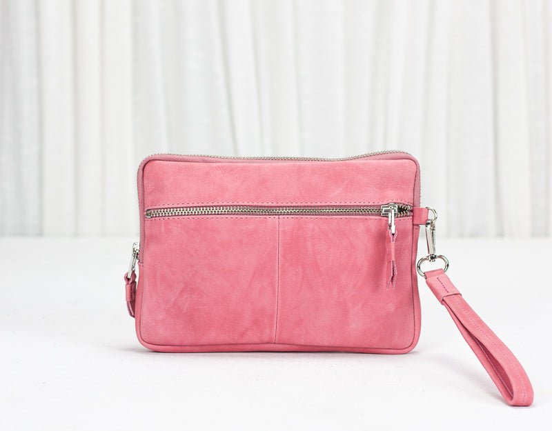 Antheia wallet - Bubble pink leather - milloobags