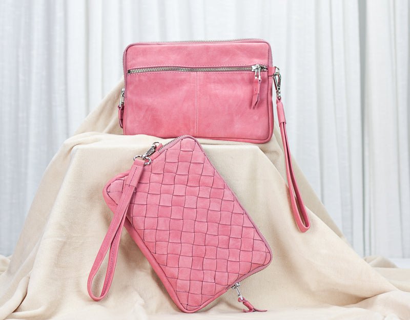 Antheia wallet - Bubble pink leather - milloobags