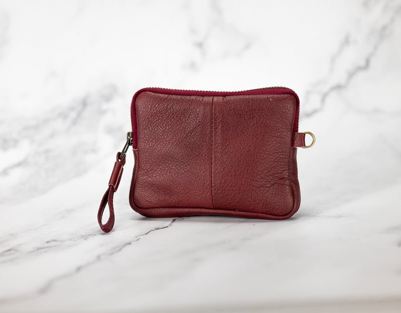 Antheia mini wallet - Burgundy leather - milloobags