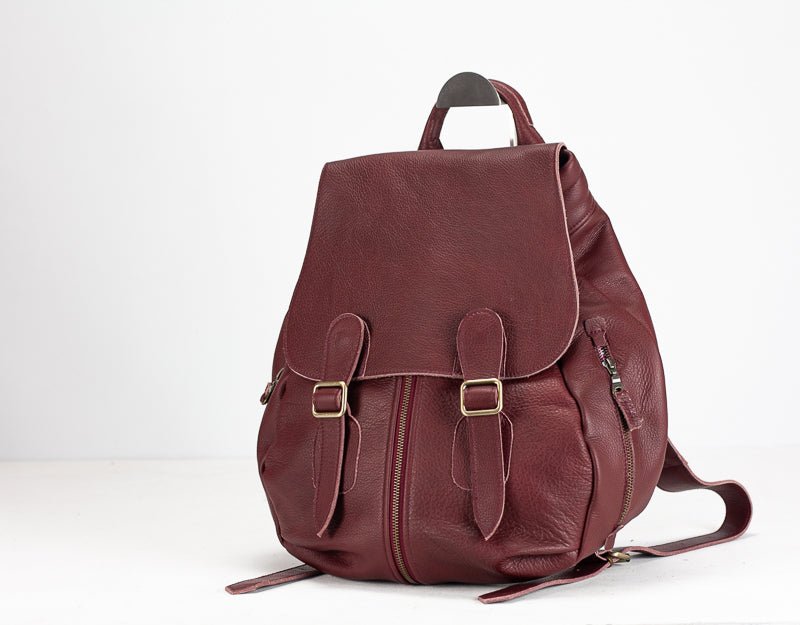 Artemis backpack - Burgundy leather - milloobags