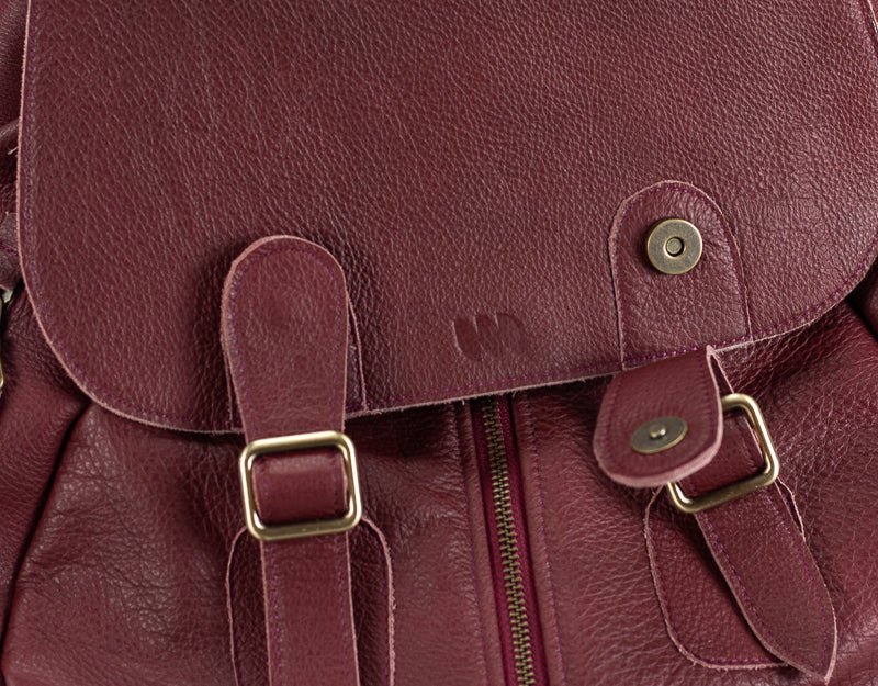 Artemis backpack - Burgundy leather - milloobags