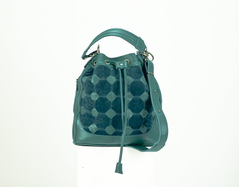 Danae bag - Petrol green handwoven leather - milloobags