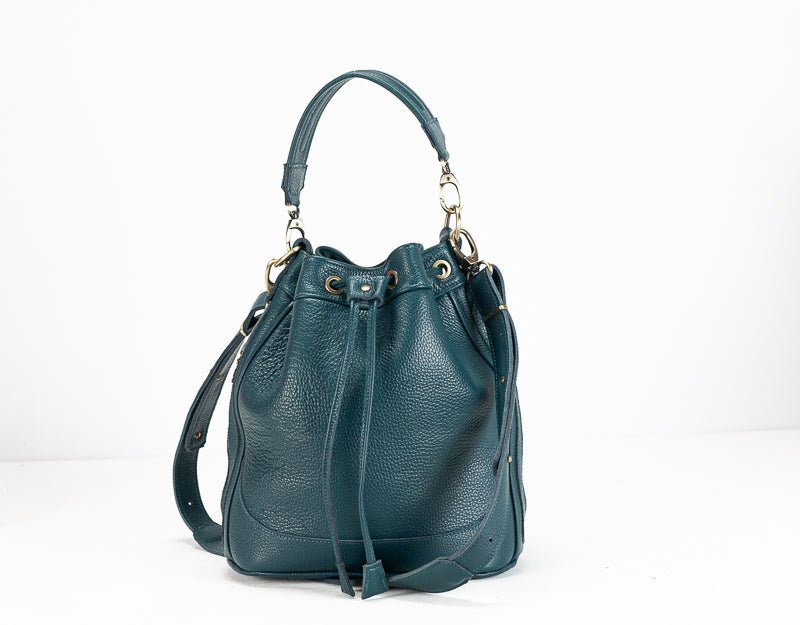 Danae bag - Midnight green pebbled leather - milloobags