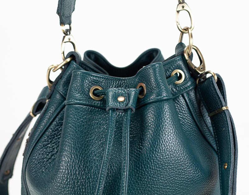 Danae bag - Midnight green pebbled leather - milloobags