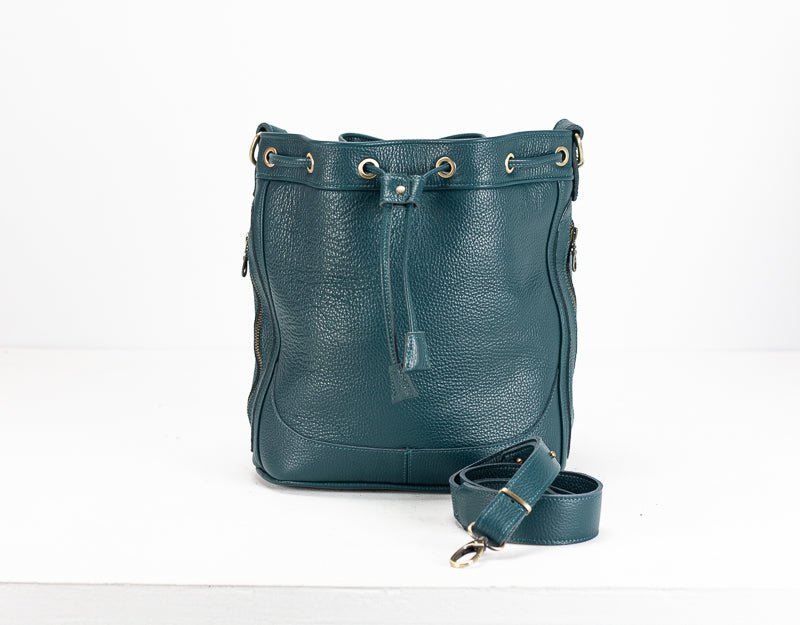 Danae bag - Midnight green pebbled leather - milloobags