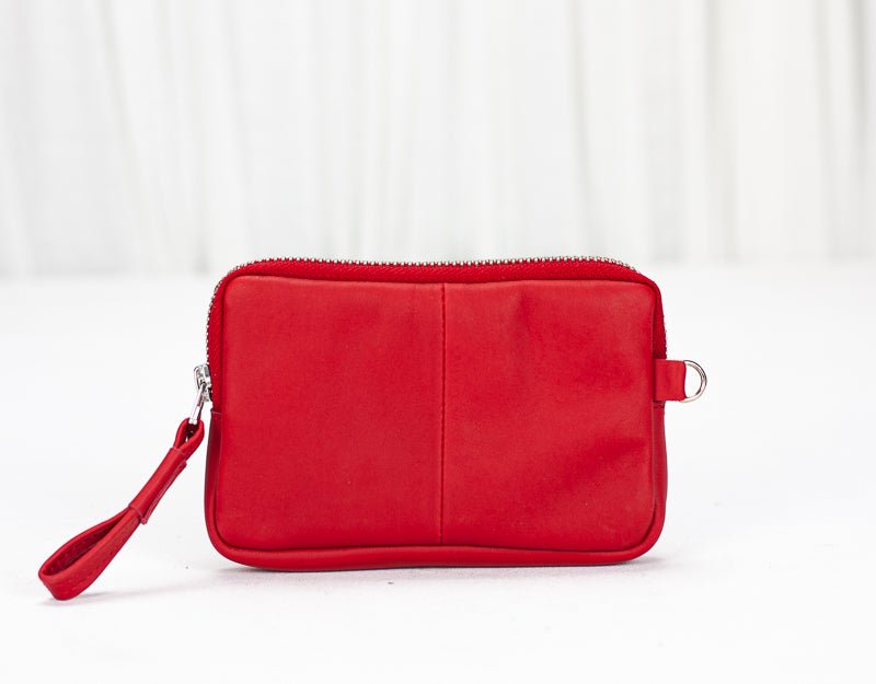 Antheia mini wallet - Red leather - milloobags