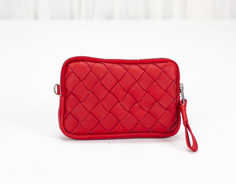 Antheia mini wallet - Red leather - milloobags