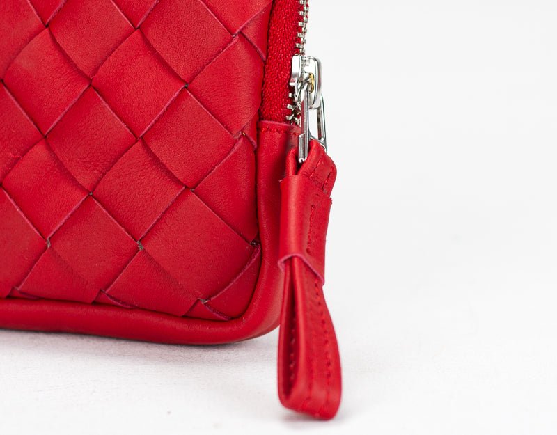 Antheia mini wallet - Red leather - milloobags