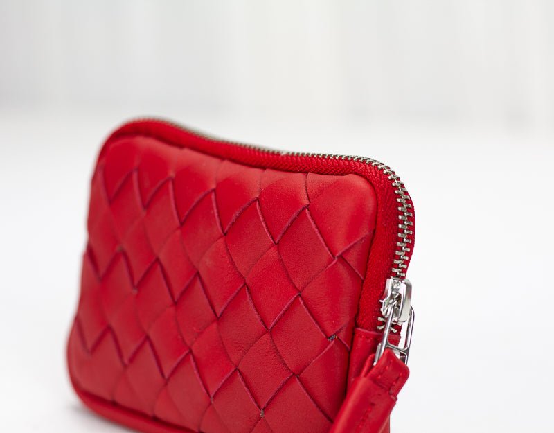 Antheia mini wallet - Red leather - milloobags