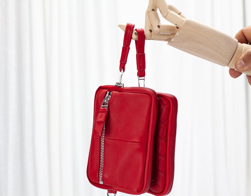 Antheia mini wallet - Red leather - milloobags