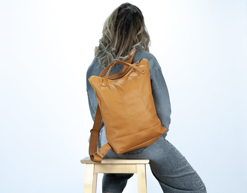 Minos backpack - Tabac brown leather - milloobags