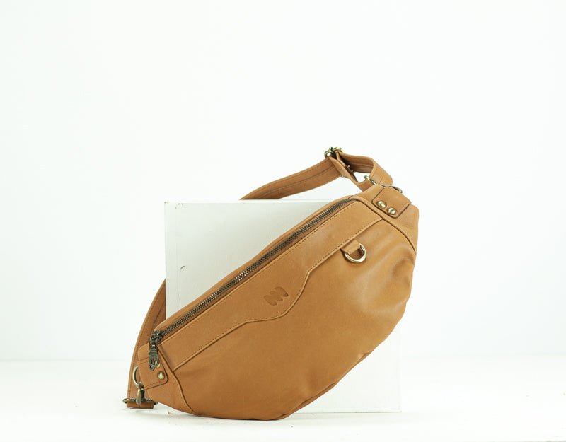 Haris fanny pack - Tabac brown leather - milloobags